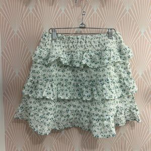Storia Eyelet Floral Ruffled Skirt